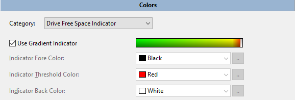 Colors: Free Space Indicator
