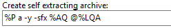 Action: Create self extracting archive