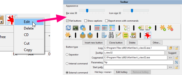 Toolbar configuration